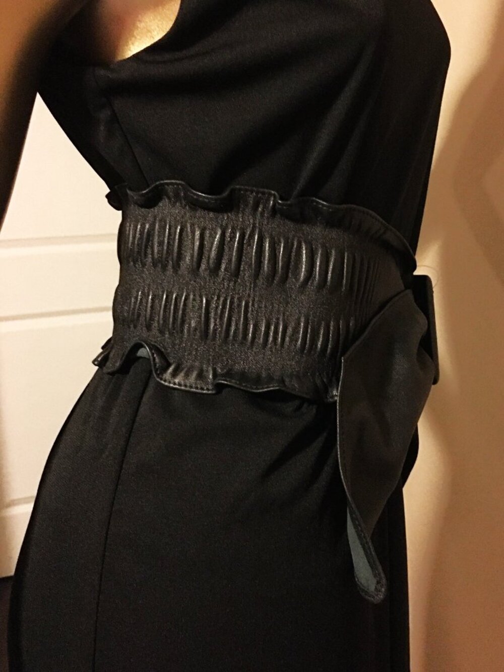 PER SE  Wide Leather Cinch Waist Belt - NEW WITH TAG! Made in Italy - Picture 5 of 15